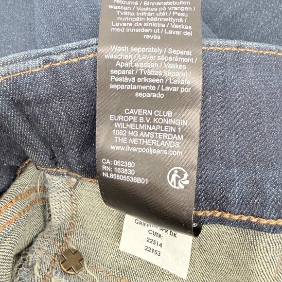 Liverpool Jeans Size 25/0 NWT The Slim Denim Slim Pull On Stretch Griffith Dark - Picture 14 of 14